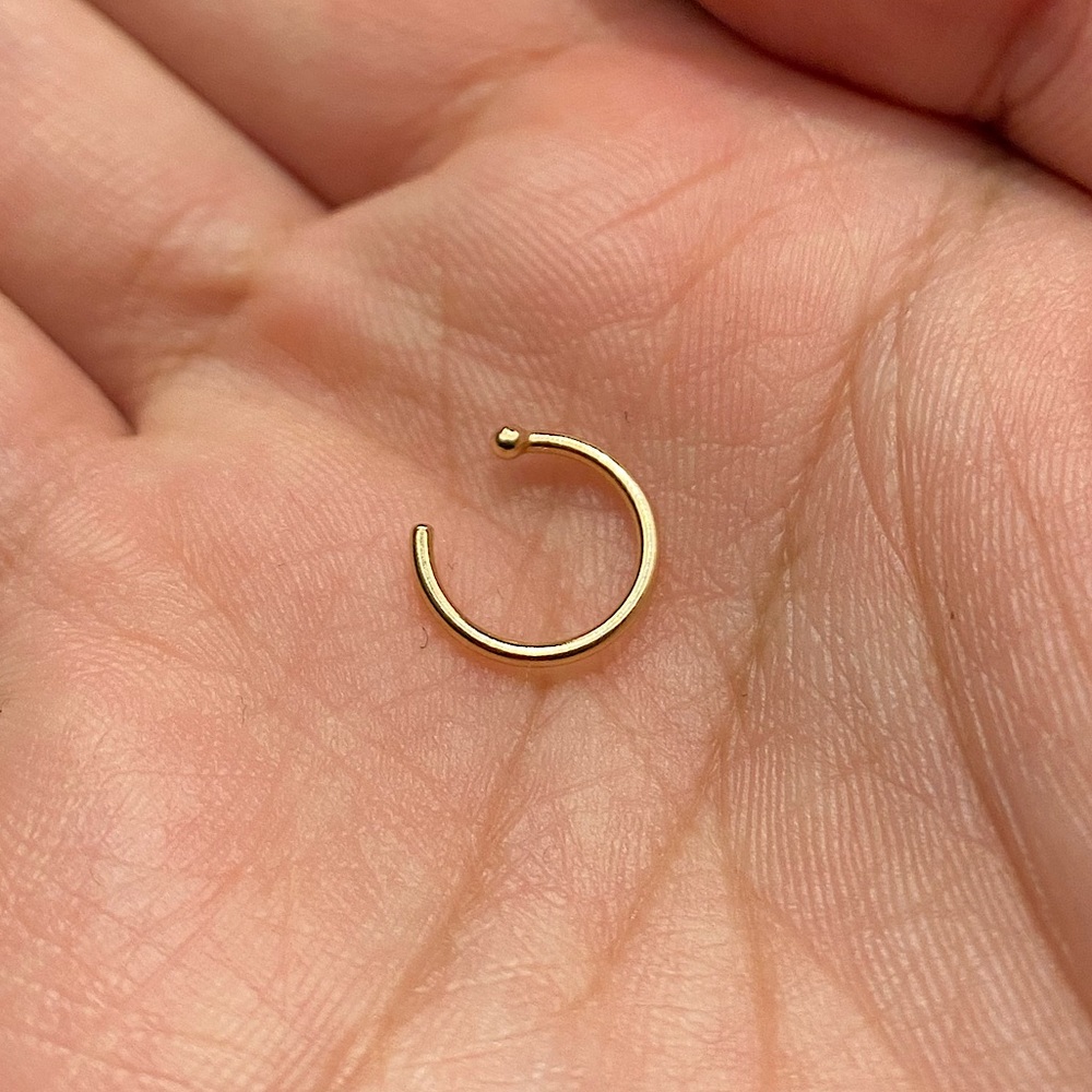 14k Yellow Gold Nose Hoop/Nail 5/16” 18g